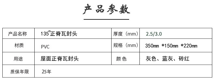 135?正脊瓦封頭